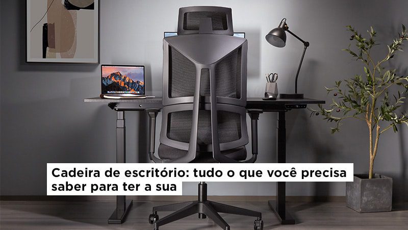 capa do artigo cadeira de escritório tudo o que voce precisa saber para ter a sua, com uma cadeira slikdesk ergos na cor preta em um ambiente de escritório em tons escuros