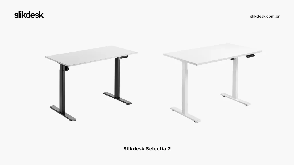 Slikdesk Selectia 2: tecnologia combinada a um tampo menor para oferecer conforto e saúde mesmo em espaços reduzidos.