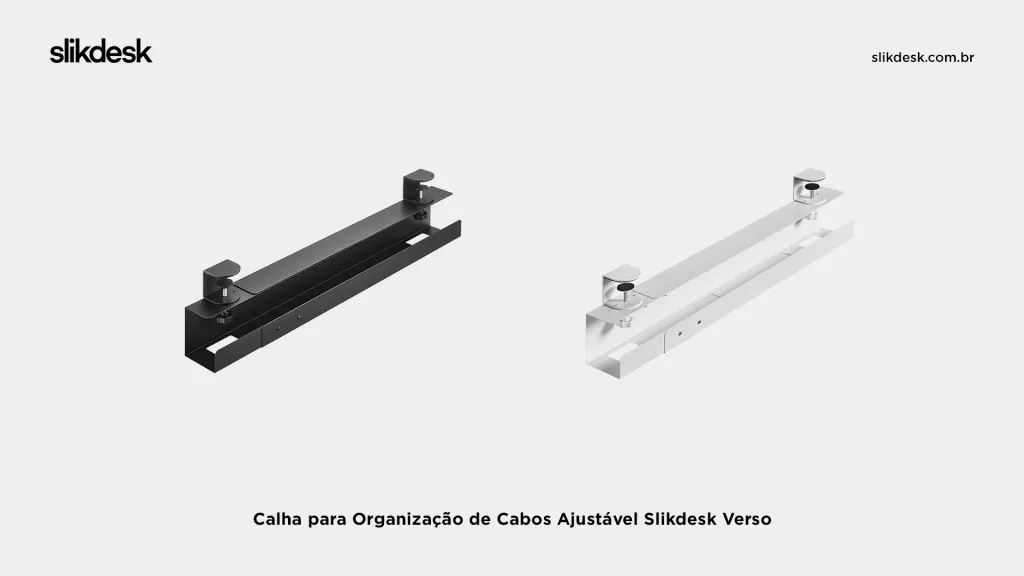 Calha para organização de cabos ajustável Slikdesk Verso