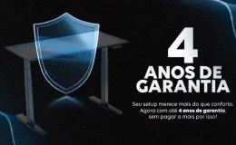 Mesa com regulagem de altura com 4 anos de garantia Slikdesk em home office.